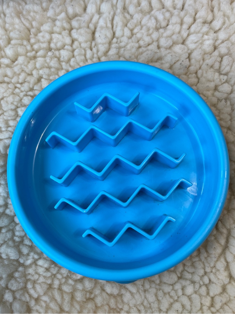 Outward Hound Fun Feeder Small Slow Feeder Dog Bowl Light Blue 5.25”